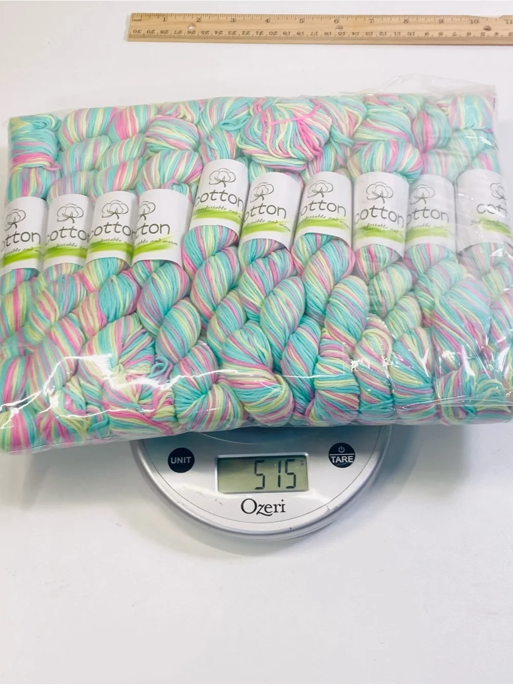 10 NEW (~500g total, ~50g ea.) 100% Cotton Variegated Hanks in  Salt Water Taffy